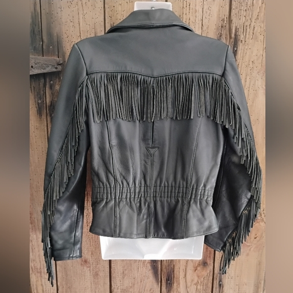 Vintage Harley-Davidson Women's Jacket Sz S/M Leather Biker Grunge - Picture 2 of 15